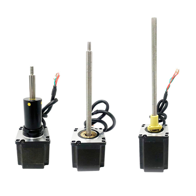 Nema 23 (57 mm) hibrit kademeli motor, iki kutuplu, 4 uçlu, ACME vidalı mil, düşük gürültü, uzun ömür, yüksek performans.